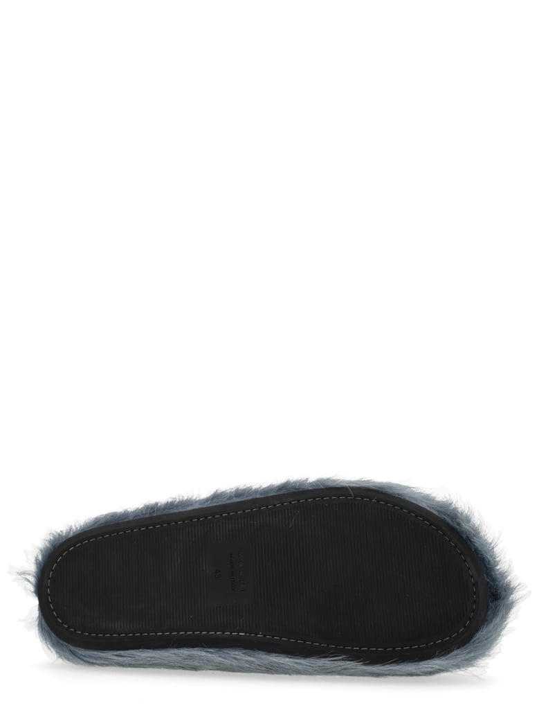 calf hair and leather sabot by Selfnex