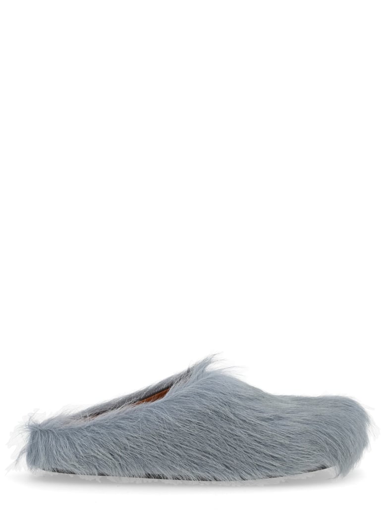 calf hair and leather sabot by Selfnex