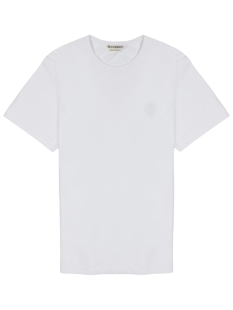 t-shirt with embroidered logo white by Selfnex