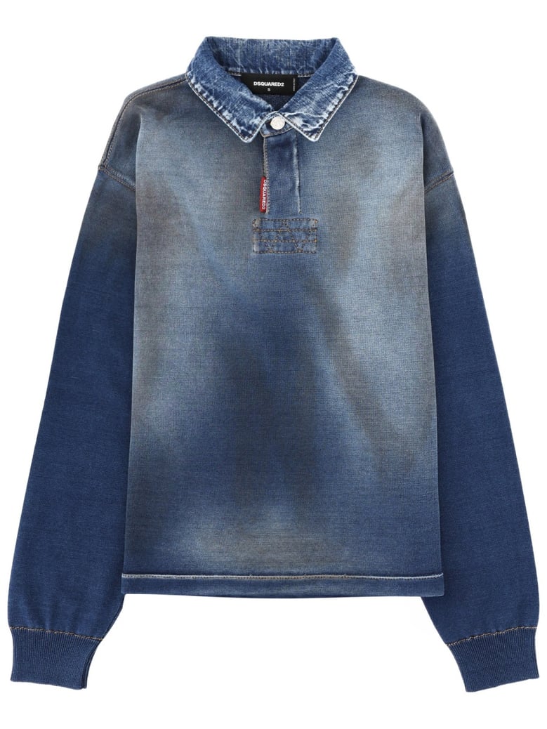 polo shirt with denim effect by Selfnex