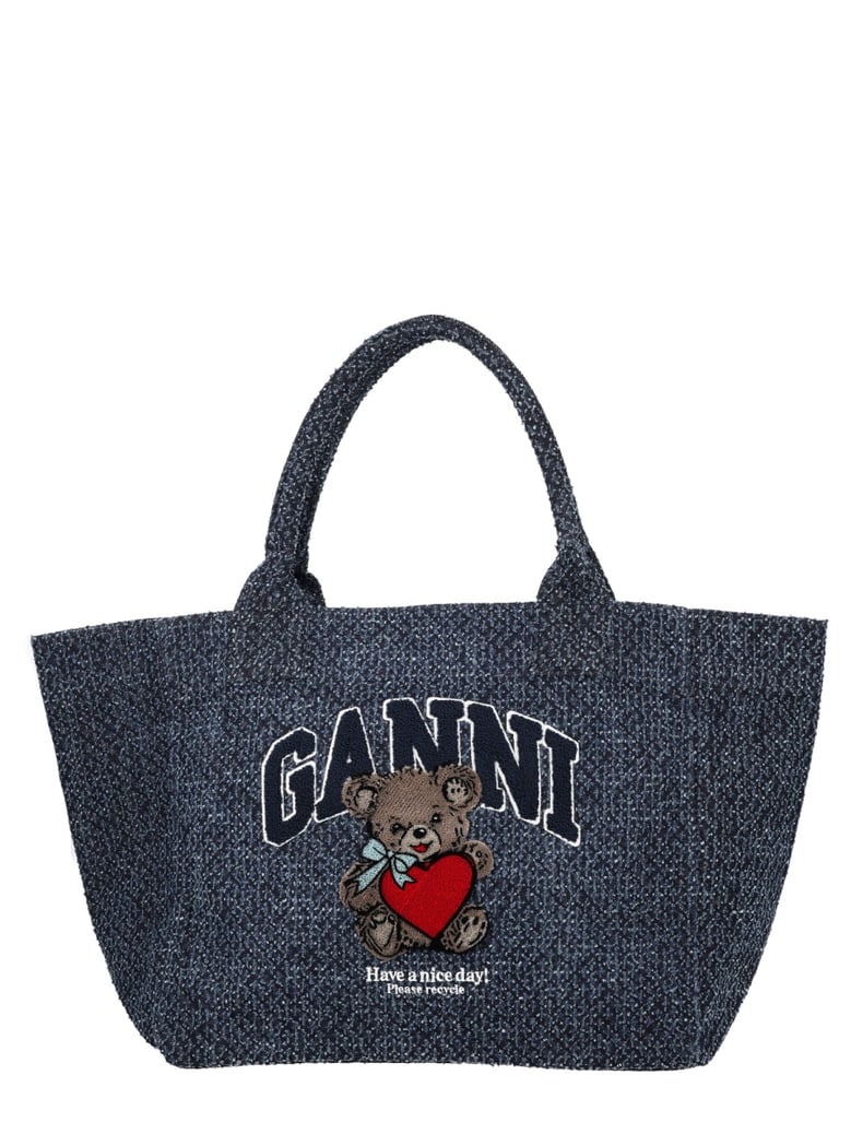 medium handbag trapeze bear denim by Selfnex