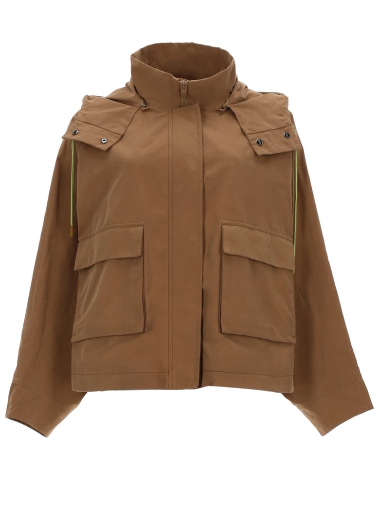 parka short hooded beige by Selfnex