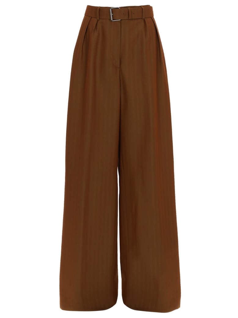 tailored wool trousers with belt by Selfnex
