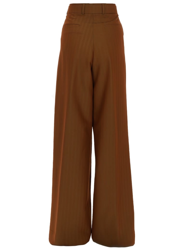 tailored wool trousers with belt by Selfnex