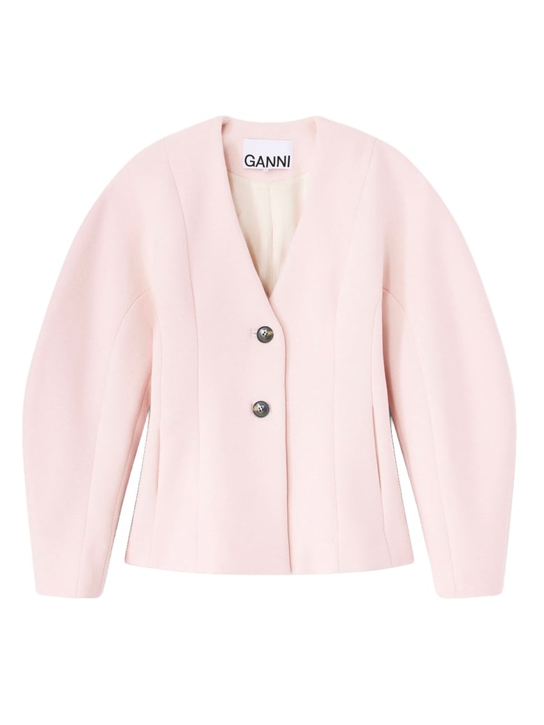 v-neck blazer in pink by Selfnex