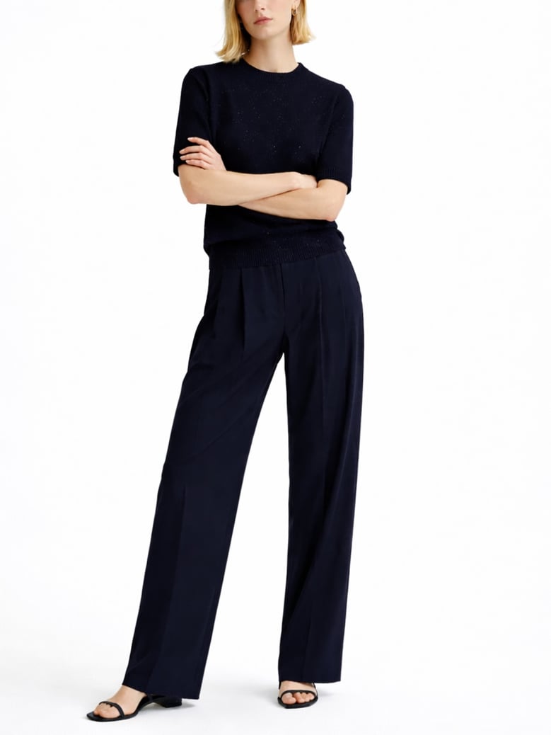 wool pants in blue by Selfnex