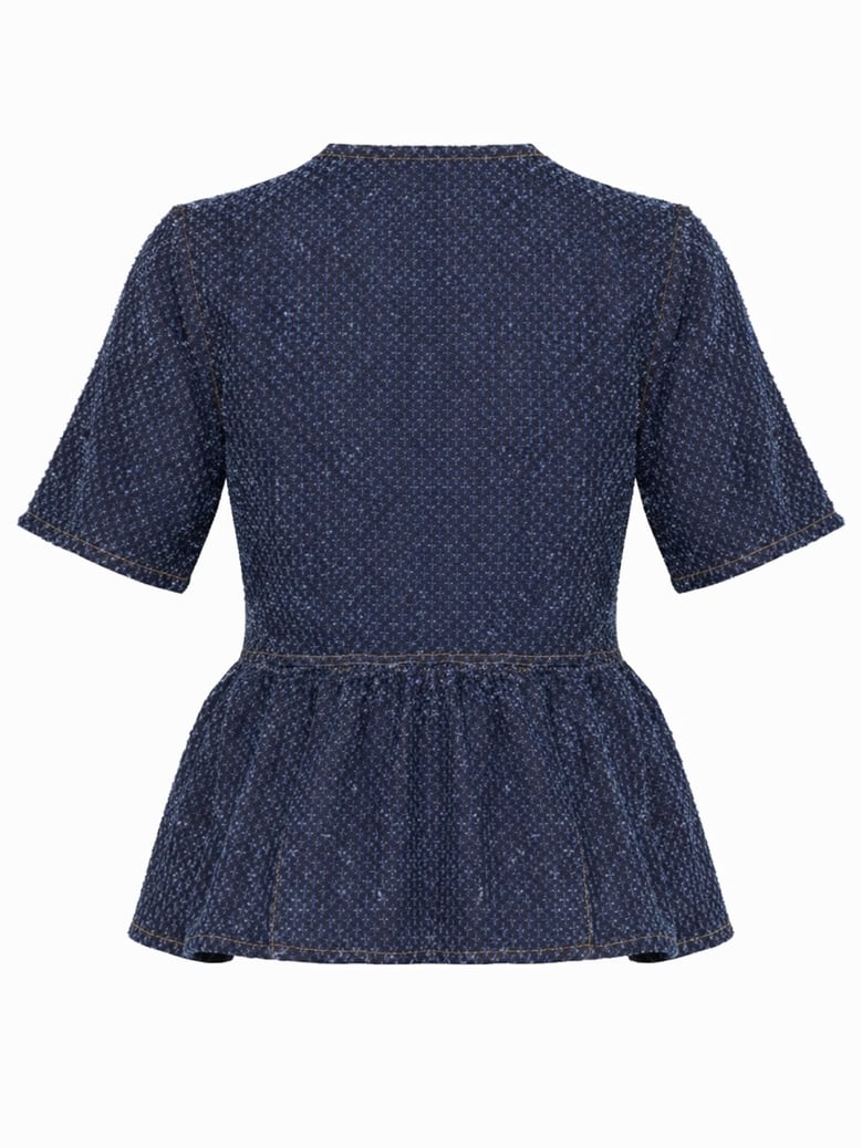 peplum blouse in blue by Selfnex