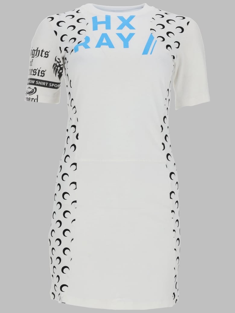 mini dress upcycled white by Selfnex
