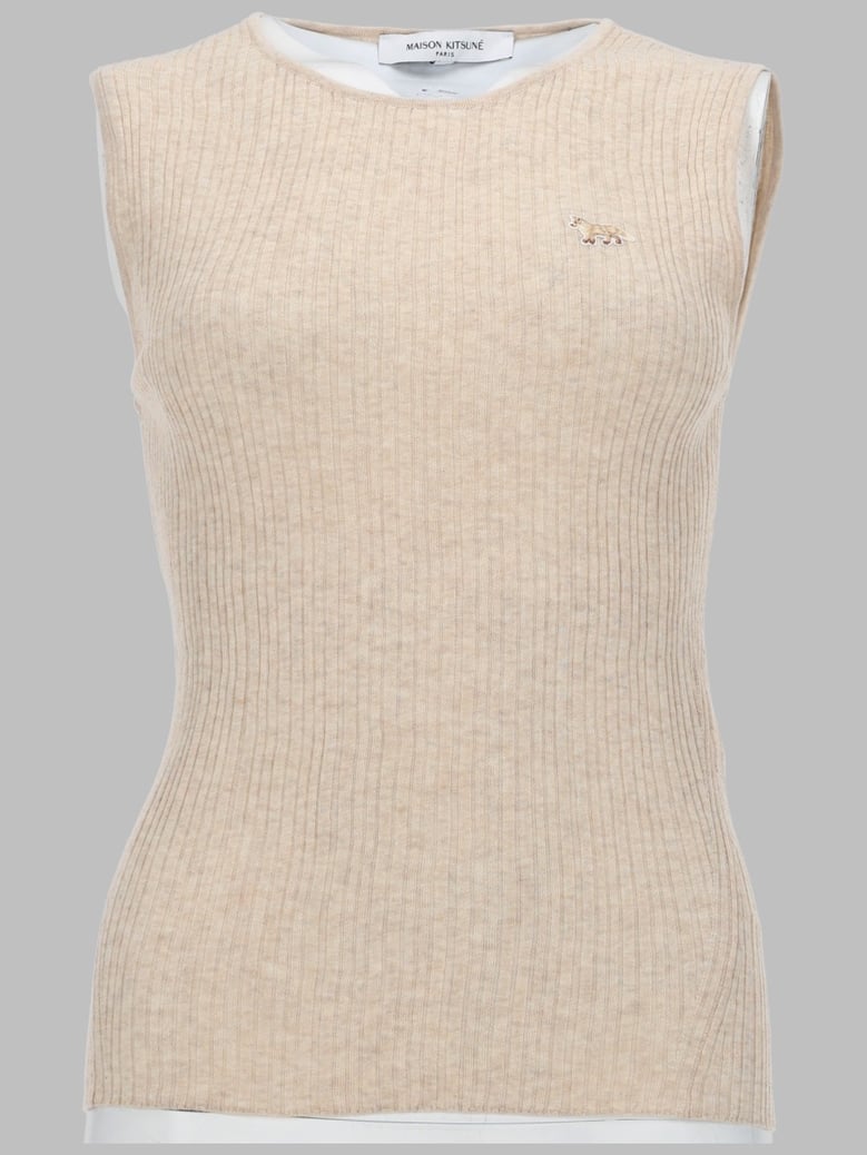 ribbed top beige by Selfnex