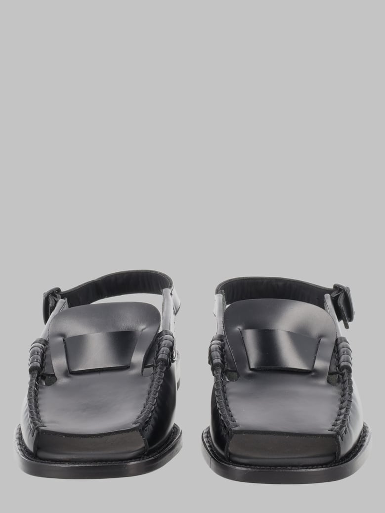 leather sandals sineu black by Selfnex
