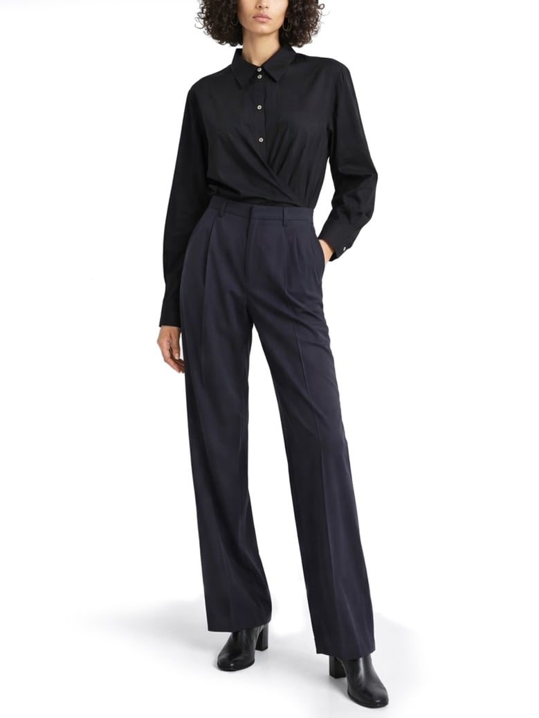 shirt straight collar twisted black by Selfnex