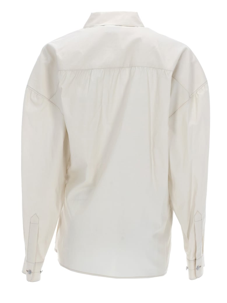 shirt straight collar twisted ivory by Selfnex