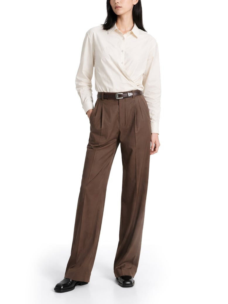shirt straight collar twisted ivory by Selfnex