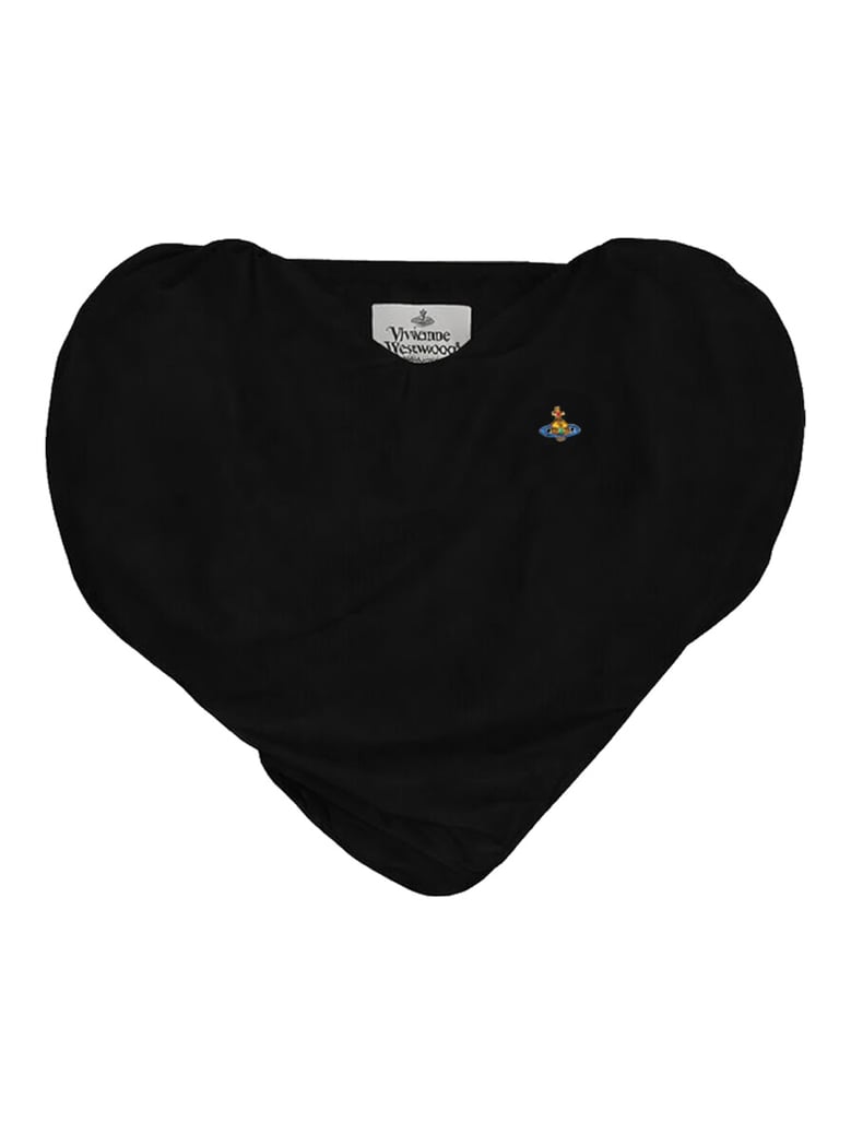 heart top in black viscose by Selfnex