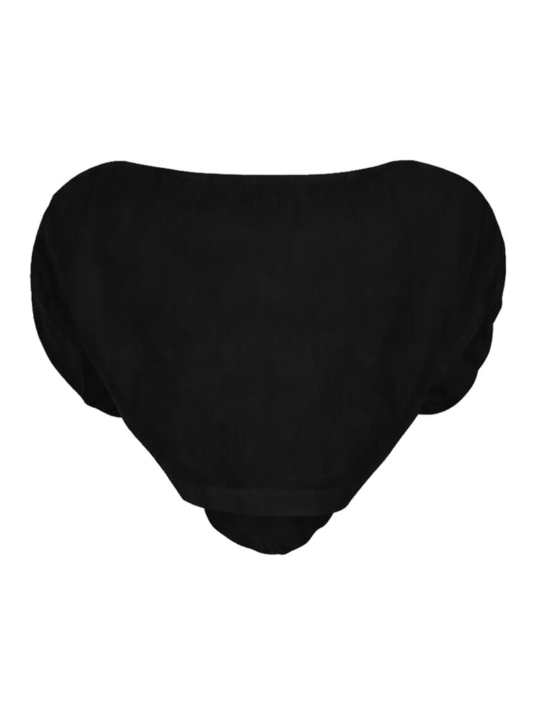 heart top in black viscose by Selfnex