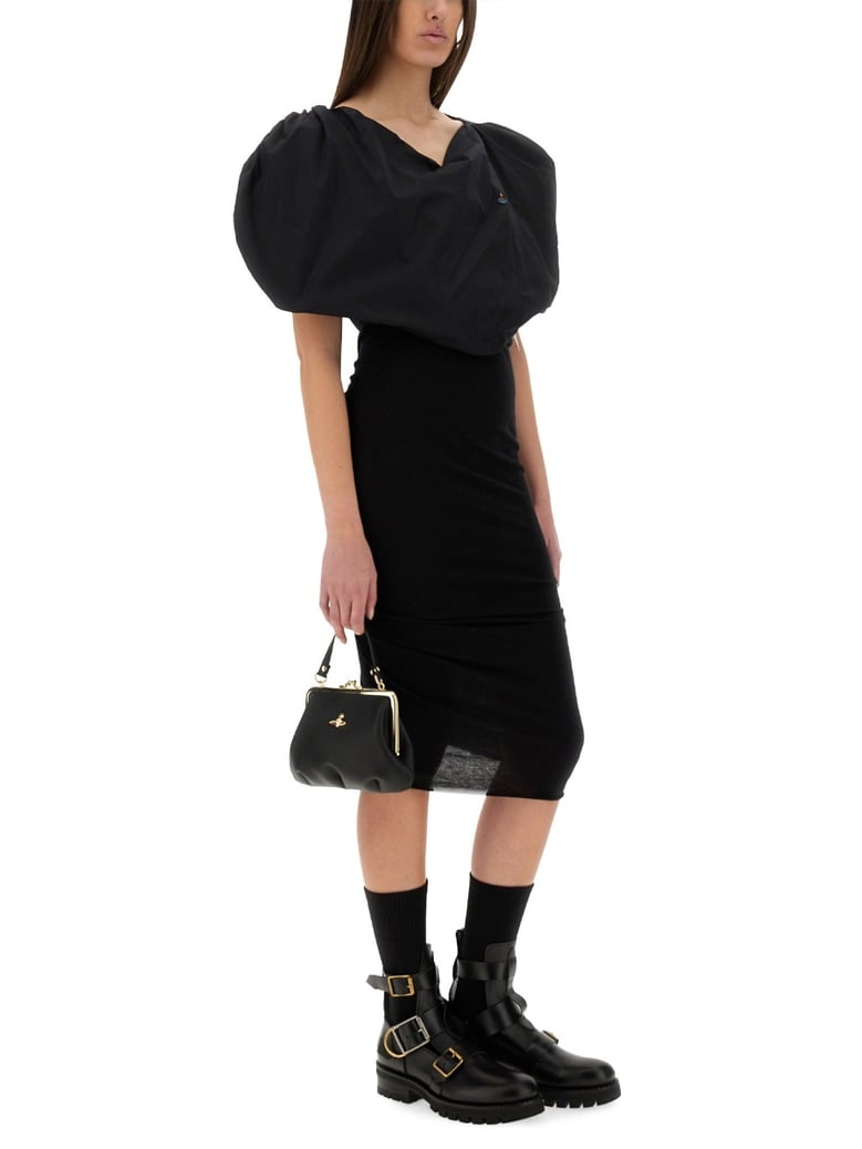 heart top in black viscose by Selfnex