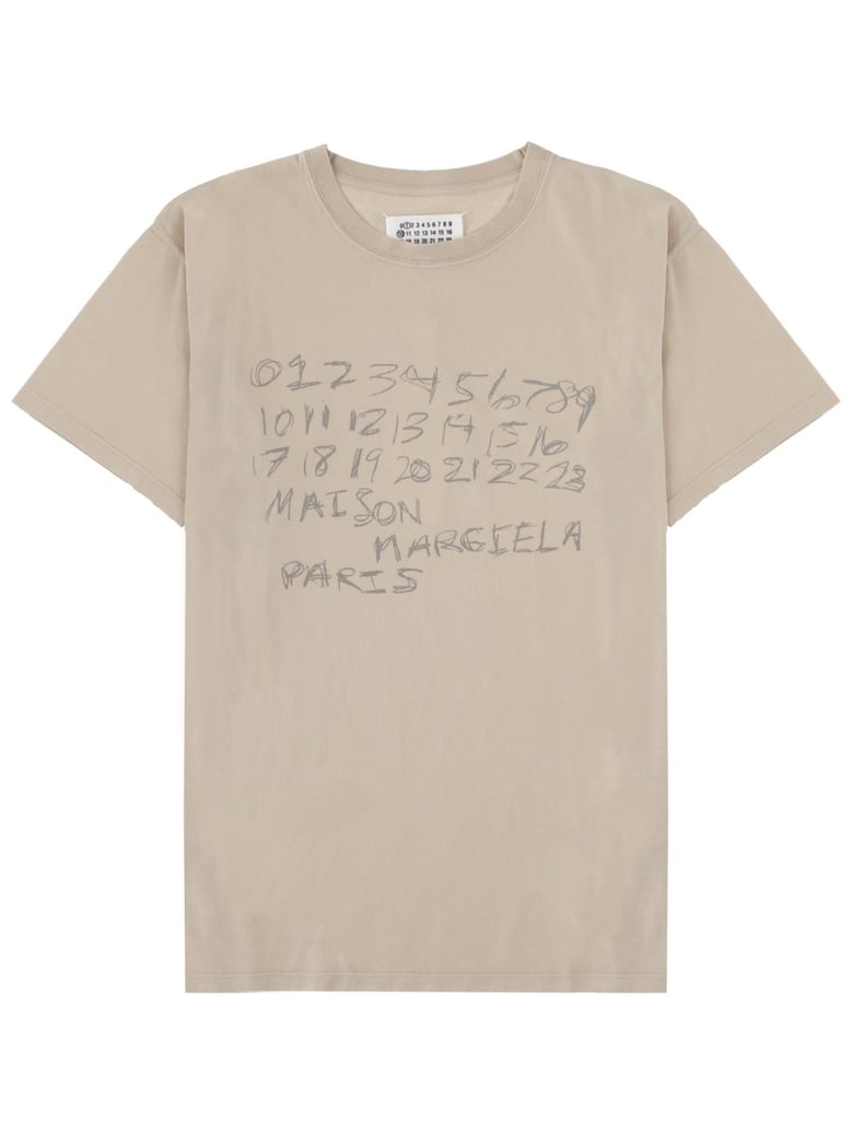 t-shirt with print beige by Selfnex