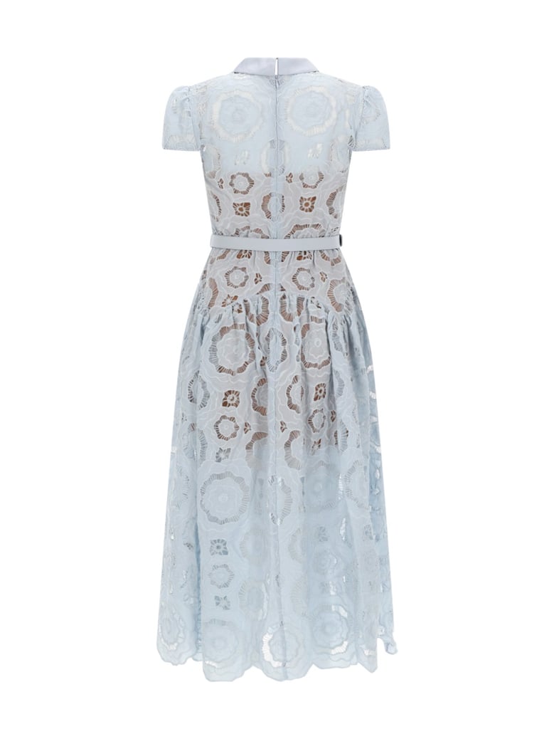 lace midi dress azure by Selfnex