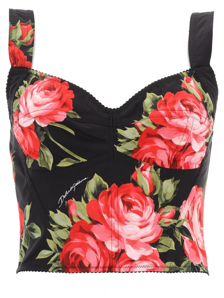 bustier top floral print black by Selfnex