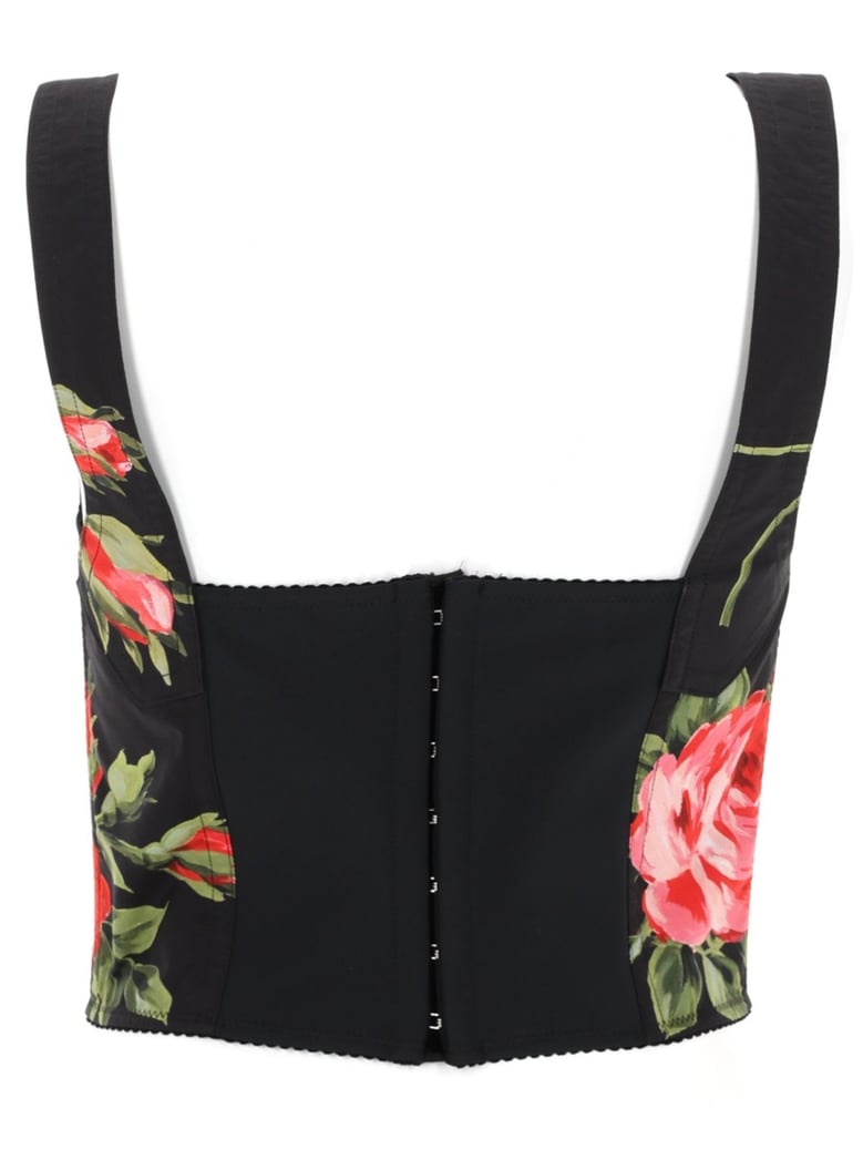 bustier top floral print black by Selfnex