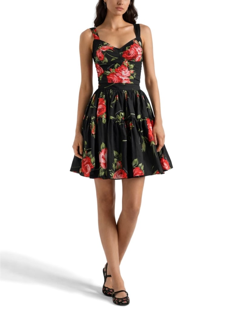bustier top floral print black by Selfnex