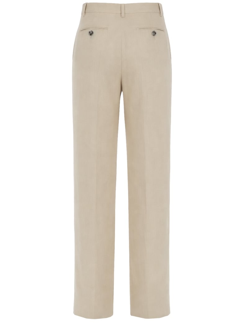tailored linen trousers white by Selfnex