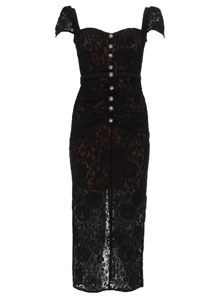 dress lace midi black by Selfnex