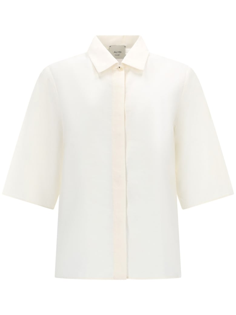 shirt cropped silk white by Selfnex