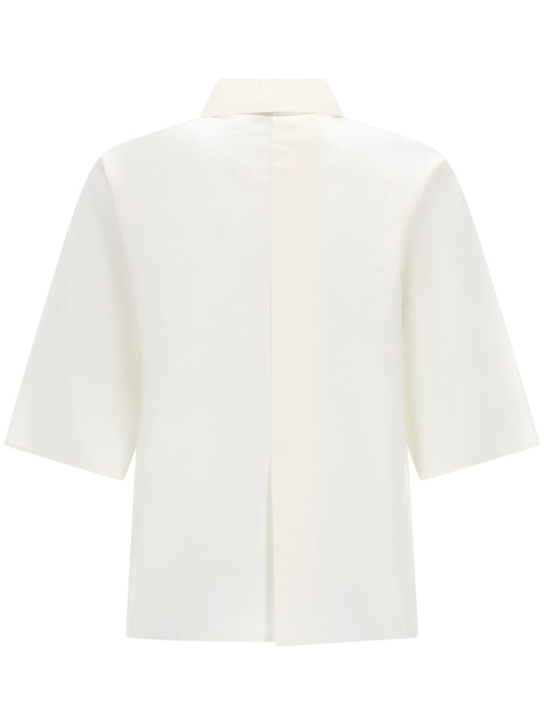 shirt cropped silk white by Selfnex