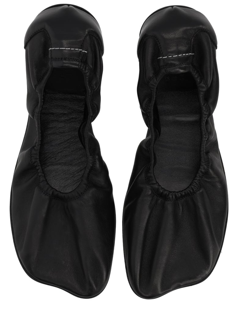 leather ballerina shoes by Selfnex