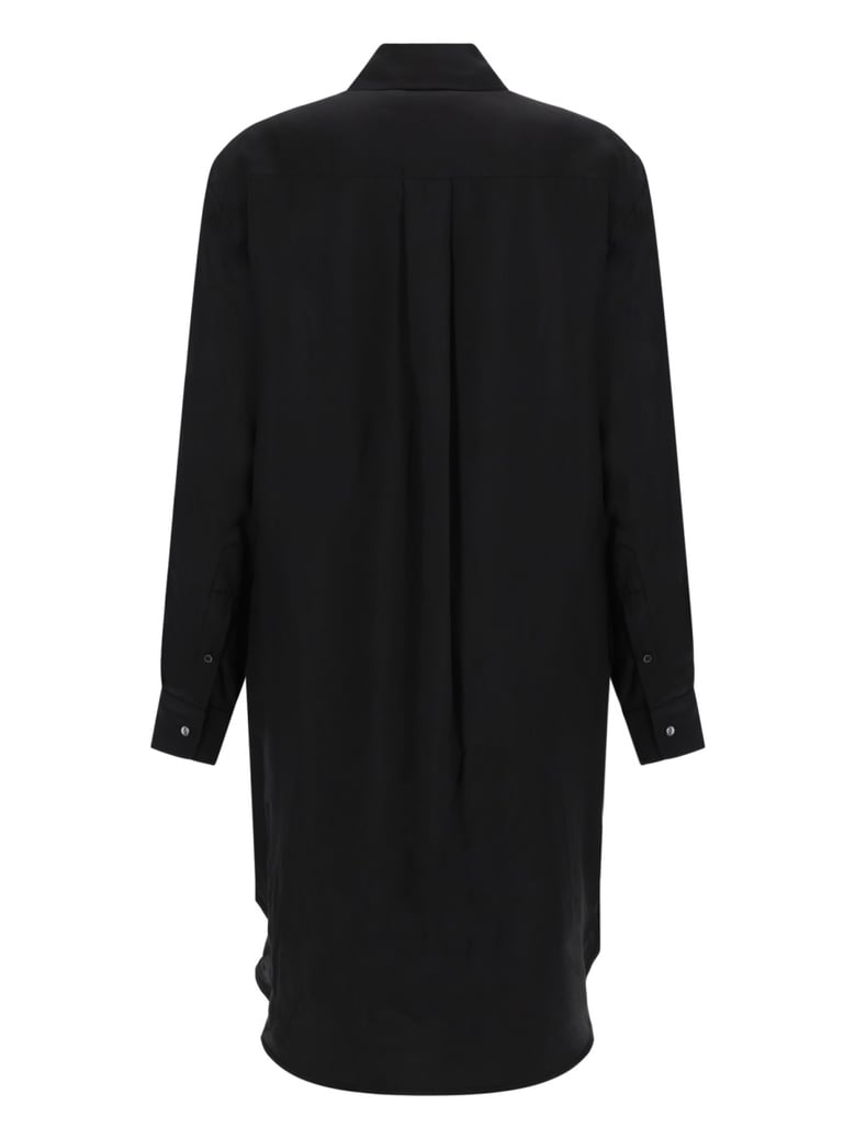 midi dress tuxedo drape black silk by Selfnex
