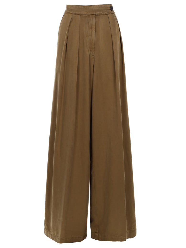 tailored pleated trousers beige by Selfnex