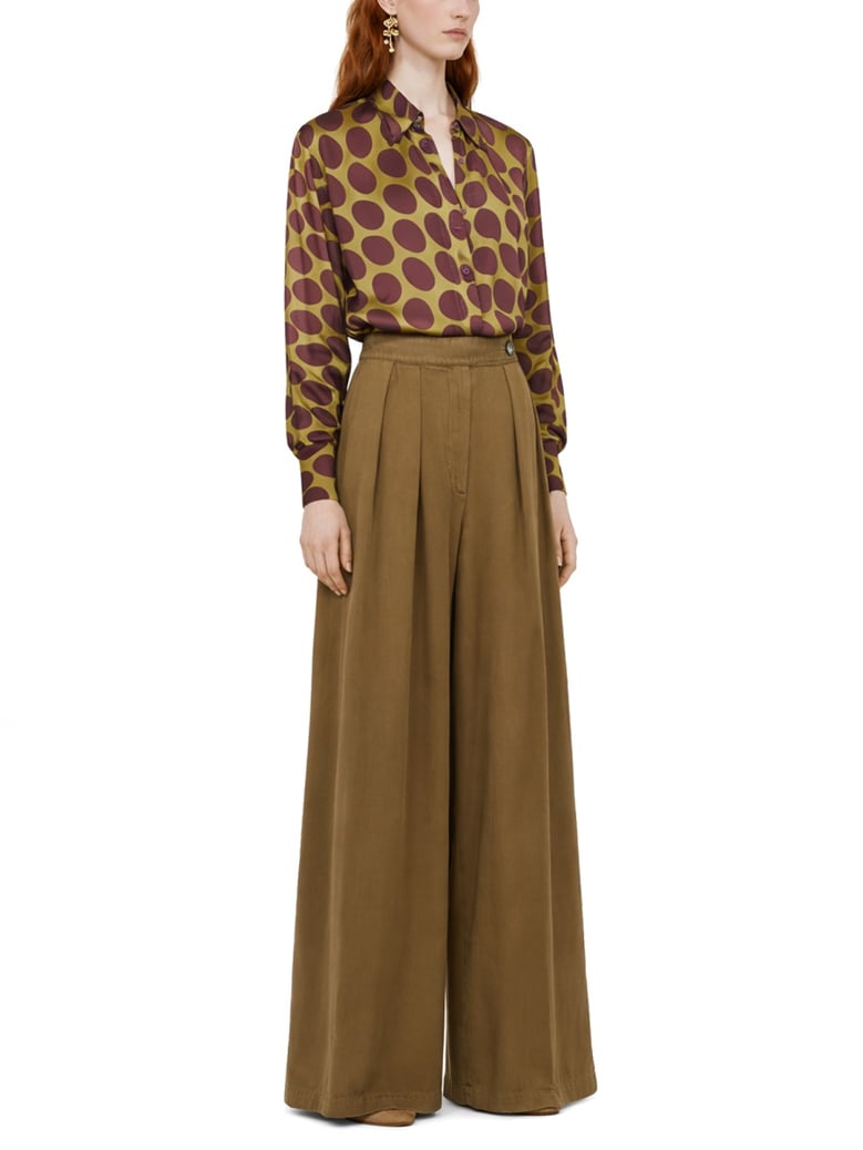 tailored pleated trousers beige by Selfnex