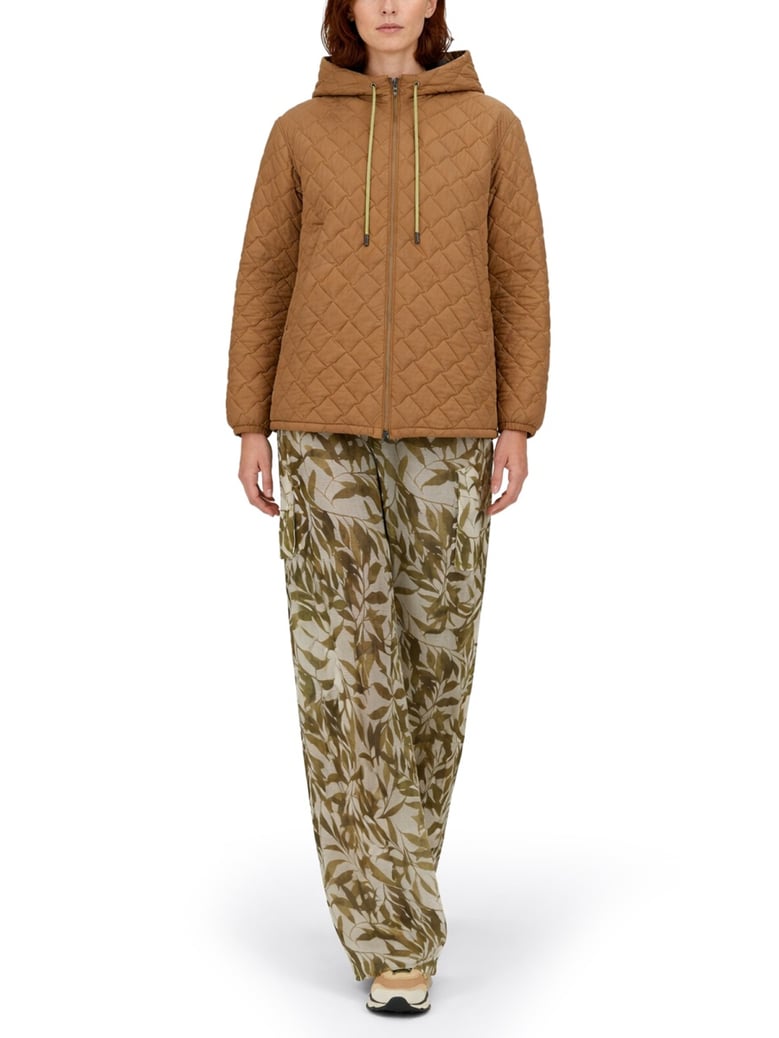 quilted hooded jacket brown by Selfnex