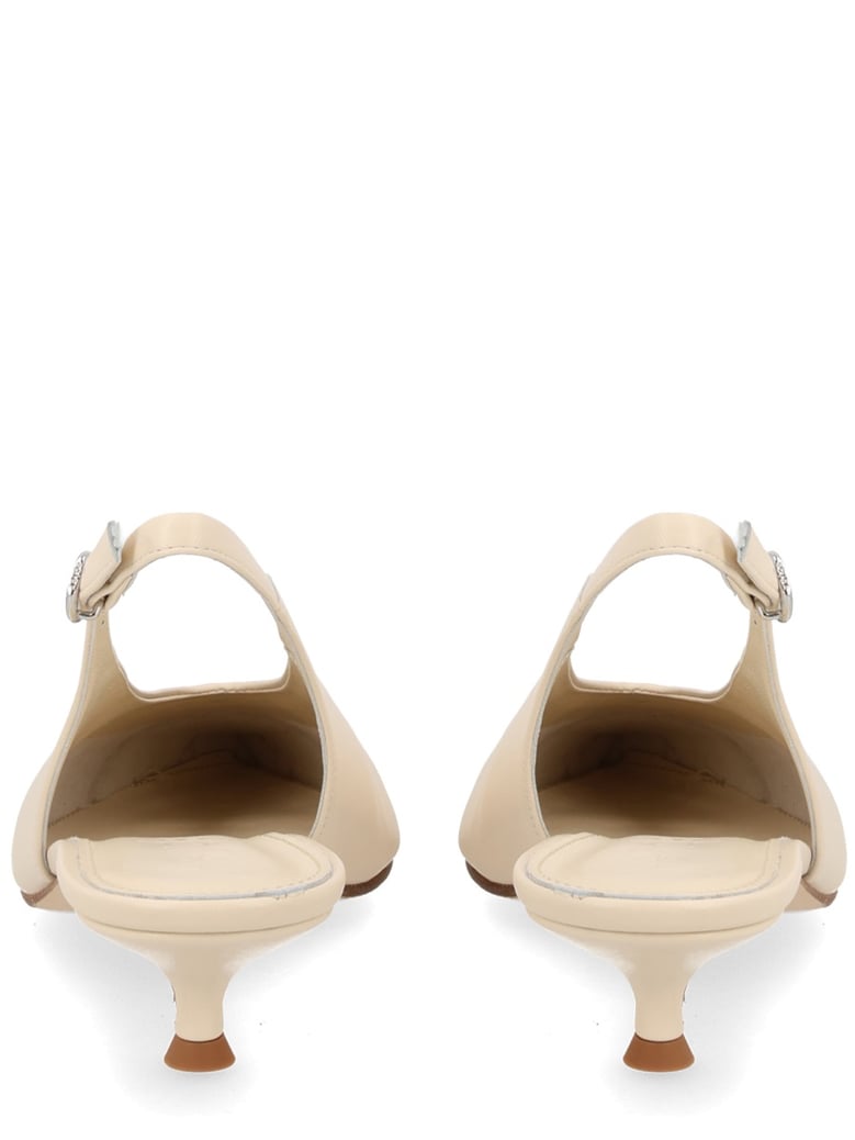 décolleté camila in ivory nappa leather by Selfnex