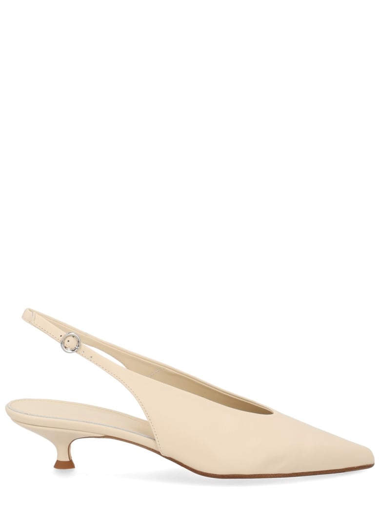 décolleté camila in ivory nappa leather by Selfnex