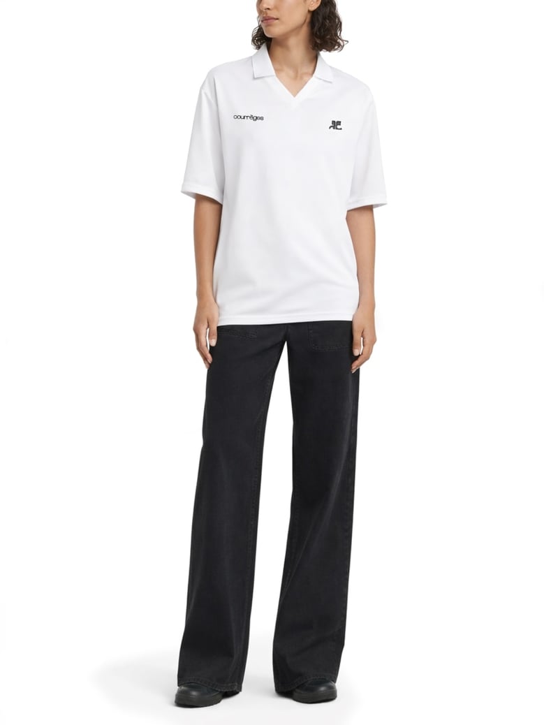 polo shirt with logo white by Selfnex