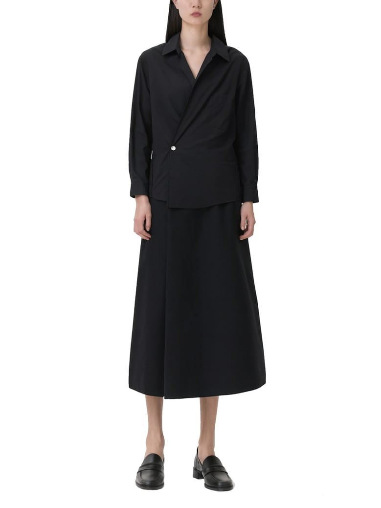long wrap dress in black by Selfnex
