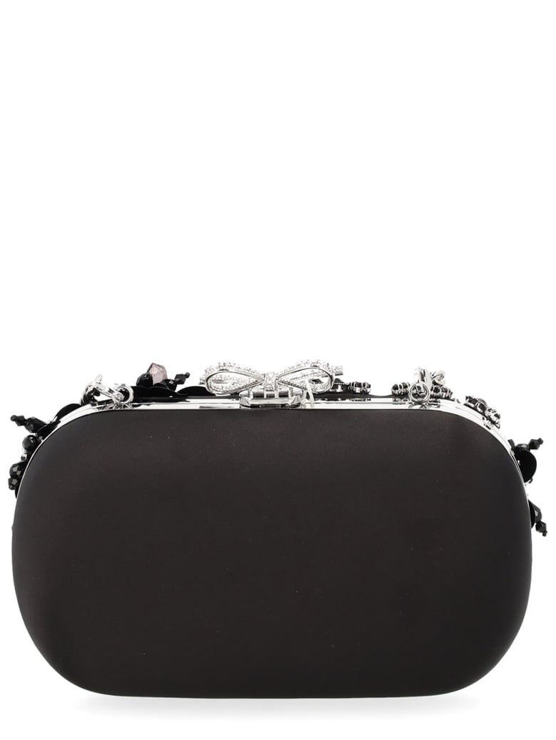 clutch bag floral crystal black by Selfnex