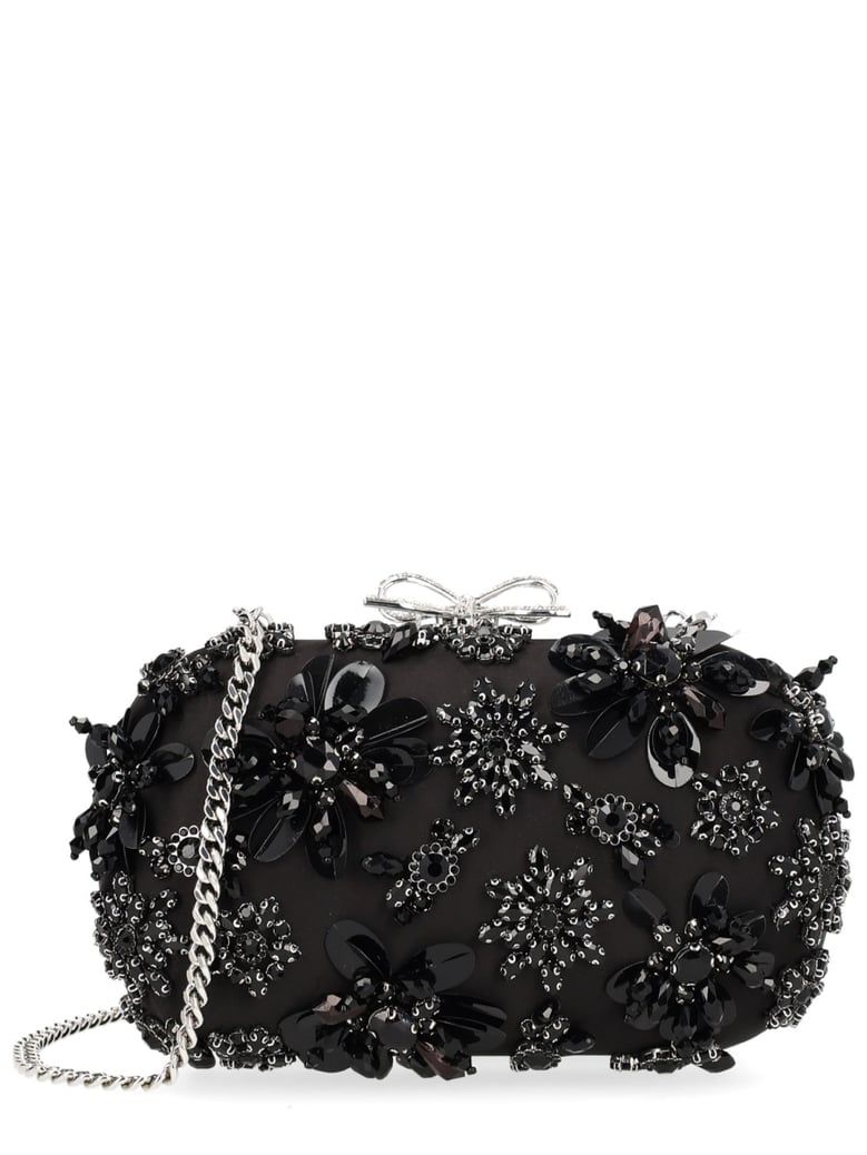 clutch bag floral crystal black by Selfnex