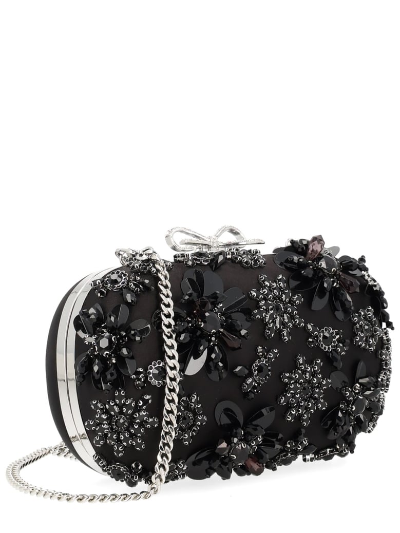 clutch bag floral crystal black by Selfnex