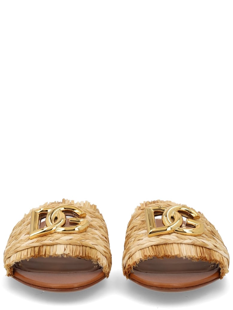 logo sandal in beige by Selfnex
