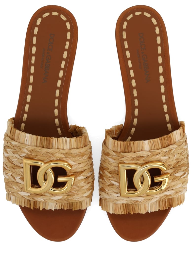 logo sandal in beige by Selfnex