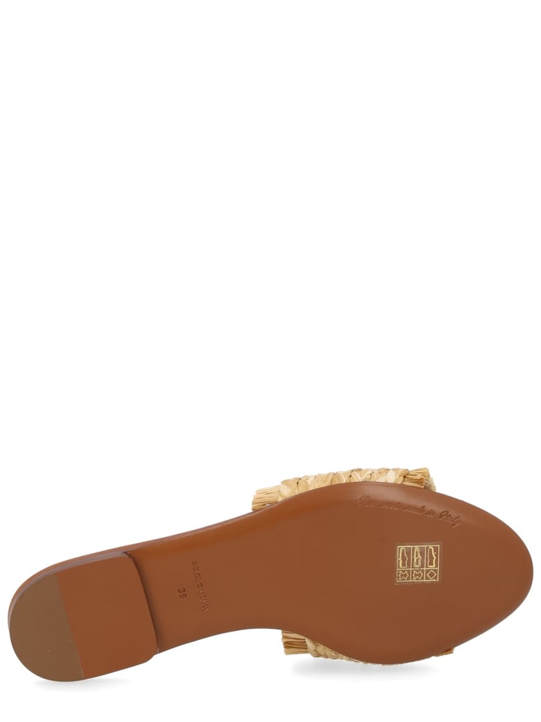 logo sandal in beige by Selfnex