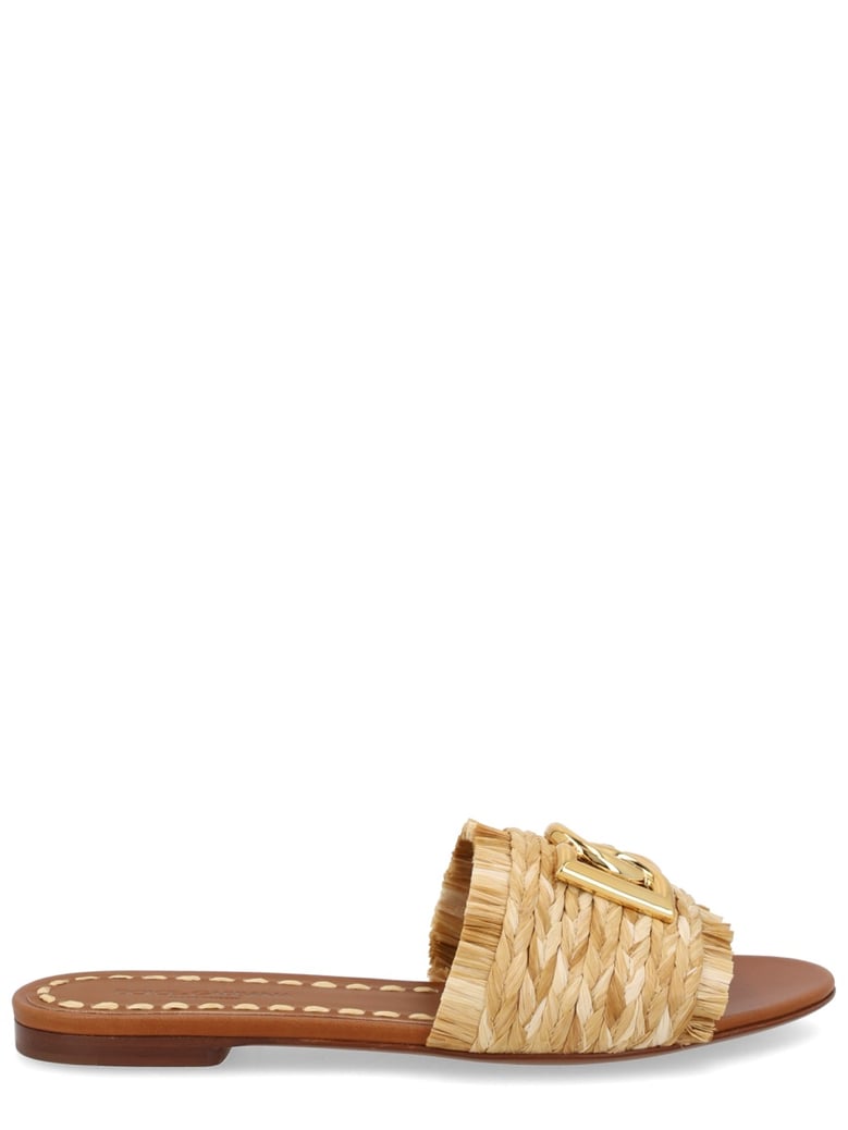 logo sandal in beige by Selfnex