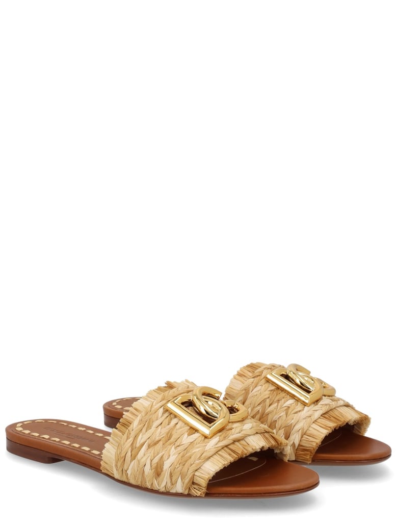logo sandal in beige by Selfnex