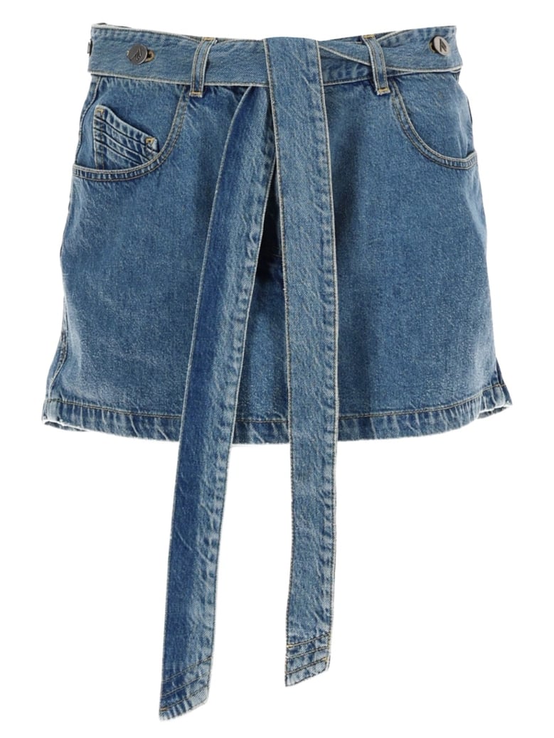 denim skirt with belt by Selfnex