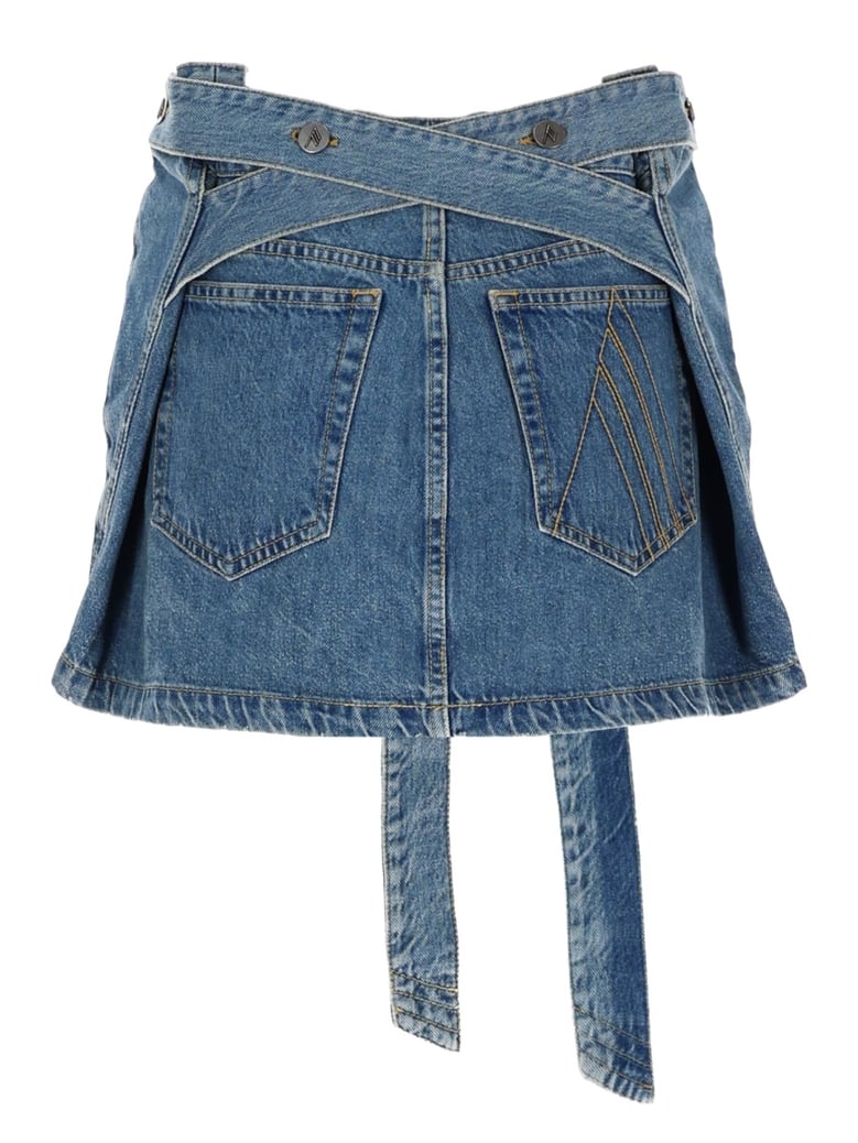 denim skirt with belt by Selfnex