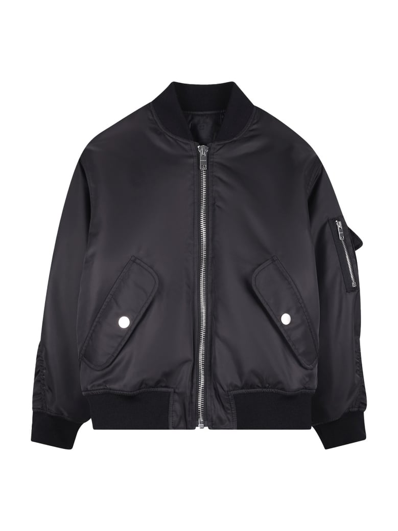 bomber jacket with logo print black by Selfnex