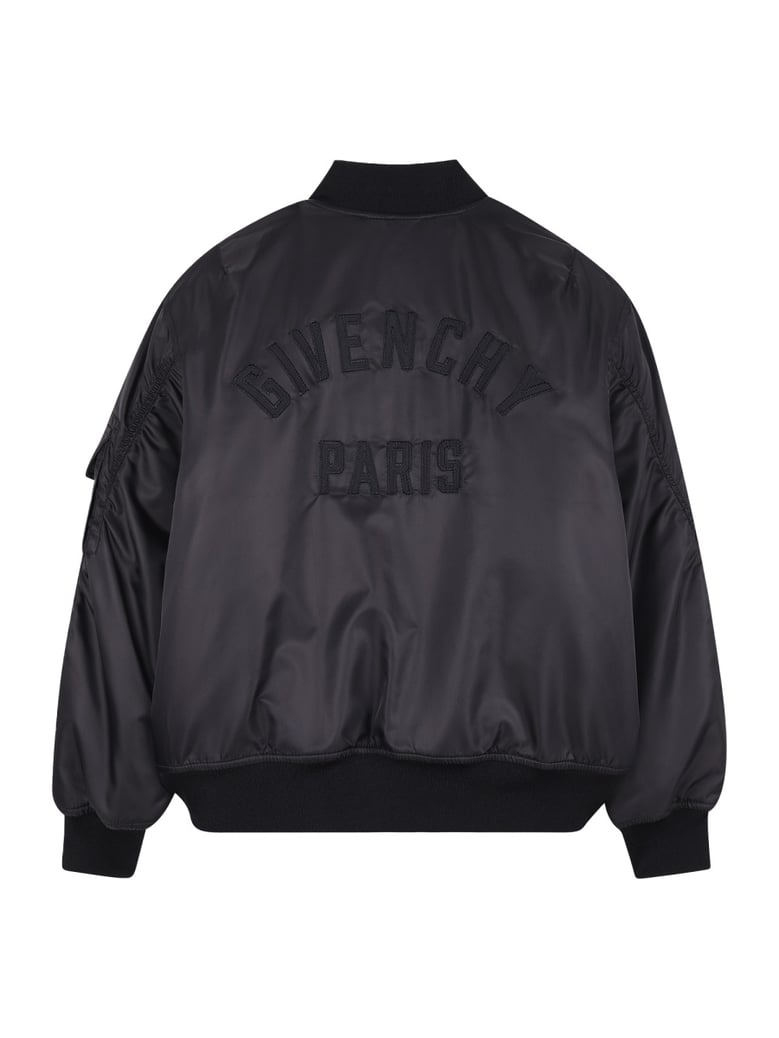 bomber jacket with logo print black by Selfnex
